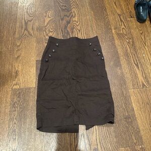 Vintage Bebe Brown Button-Accent Skirt